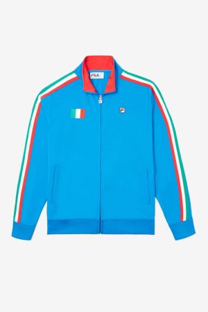 FILA Italy Track Jackets Blue / Red,Womens Clothing | CA.OYXJDP653